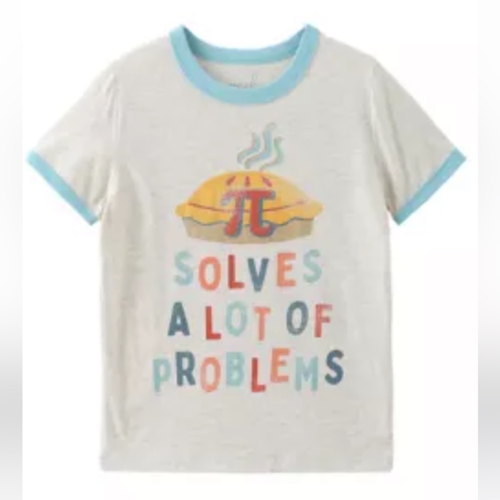 Peek kid’s Math Pie Pun T-Shirt, size 12